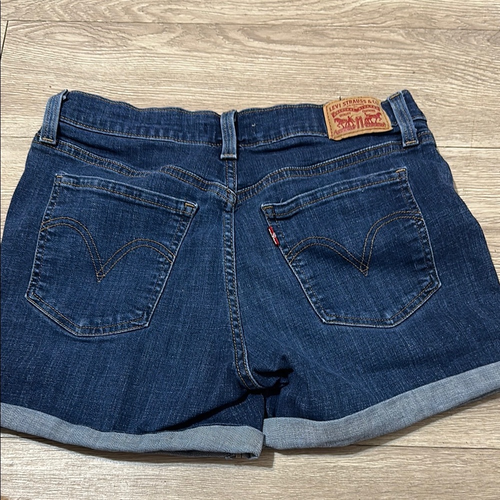 Levi's Blue Jean Shorts with Rolled Hem - Picture 5 of 5